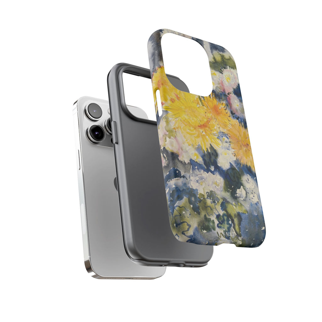 Floral Watercolor Phone Case – Yellow Chrysanthemums Design