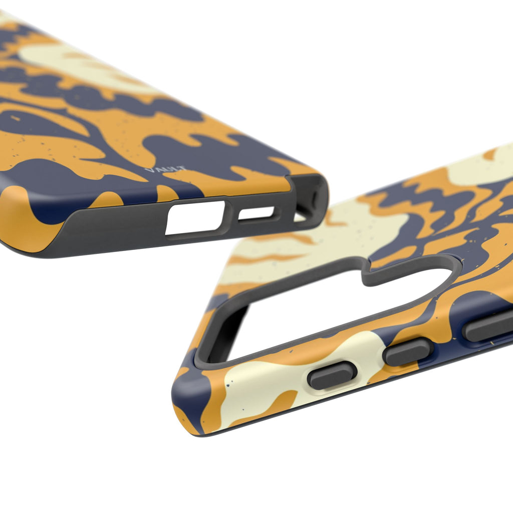 Bold Abstract Floral Phone Case (Navy & Mustard)