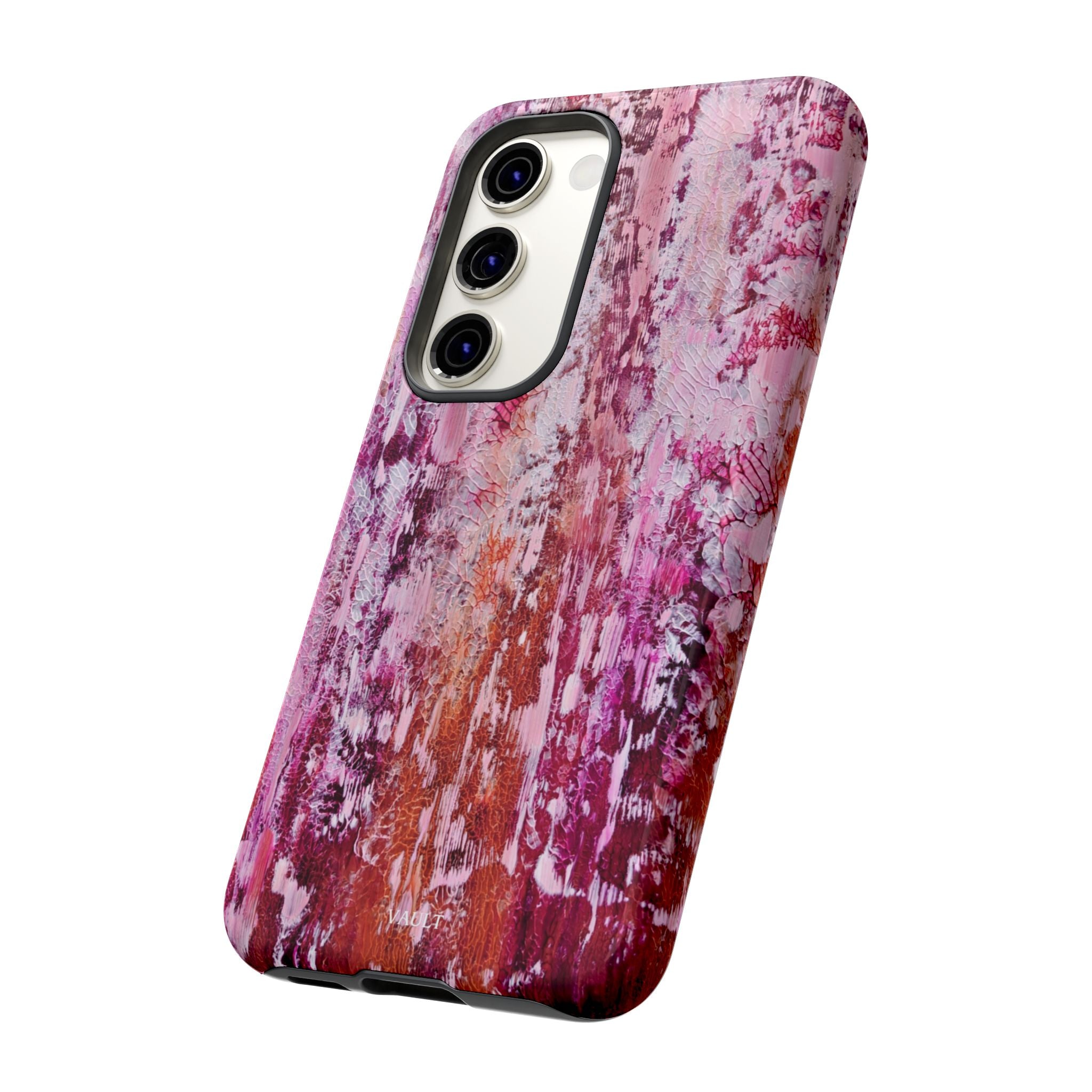 Pink Abstract Art Tough Phone Case — Protective Artistic Phone Cover