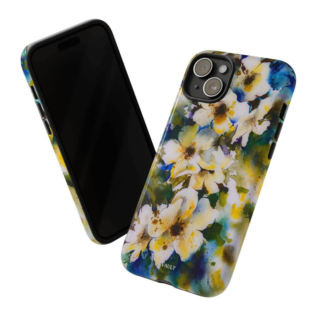 Floral Watercolor Tough Case – Yellow White Blossom Phone Cover