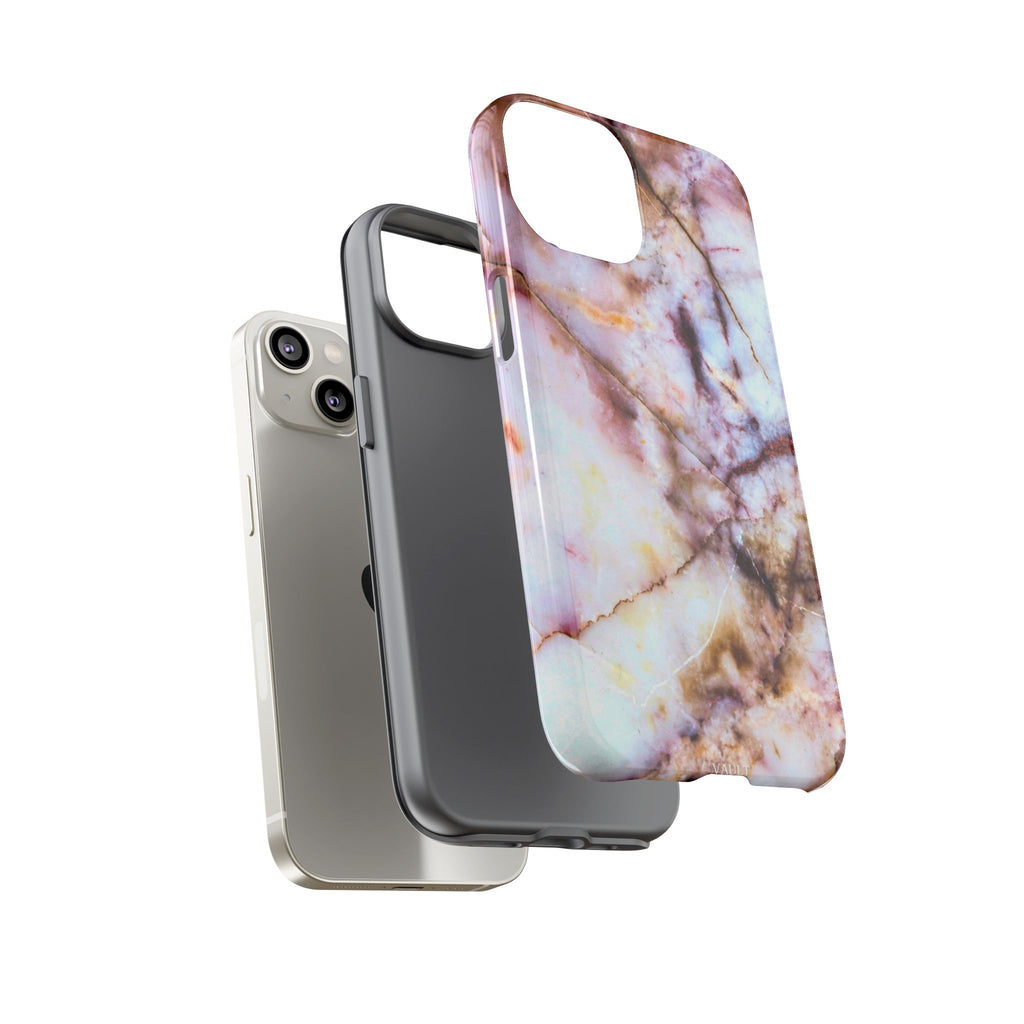 Marble Vein Tough Phone Case — Pink Quartz Protective Cover