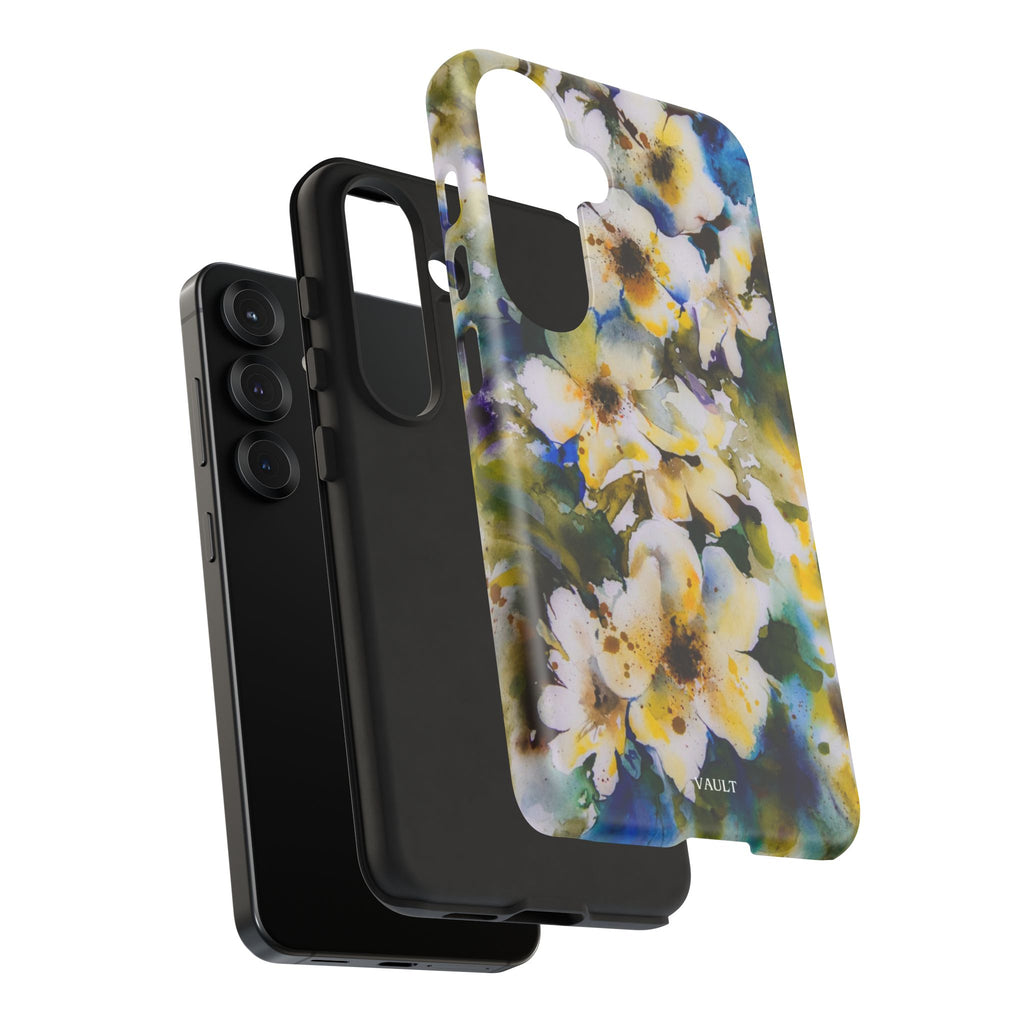 Floral Watercolor Tough Case – Yellow White Blossom Phone Cover