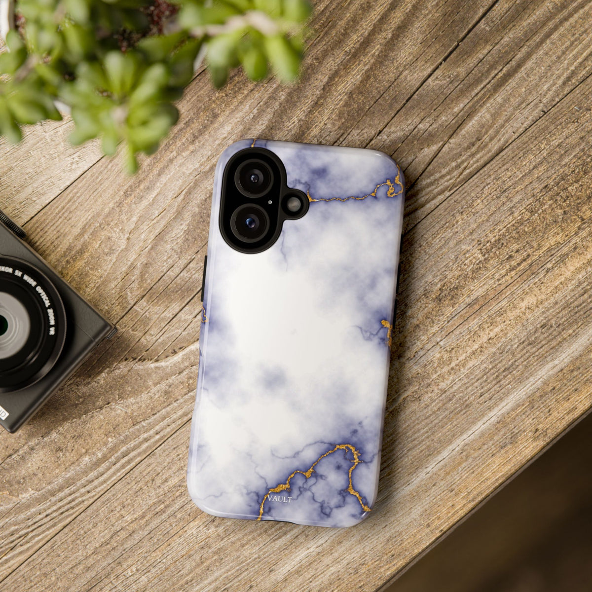 Purple Marble Tough Phone Case with Gold Veins