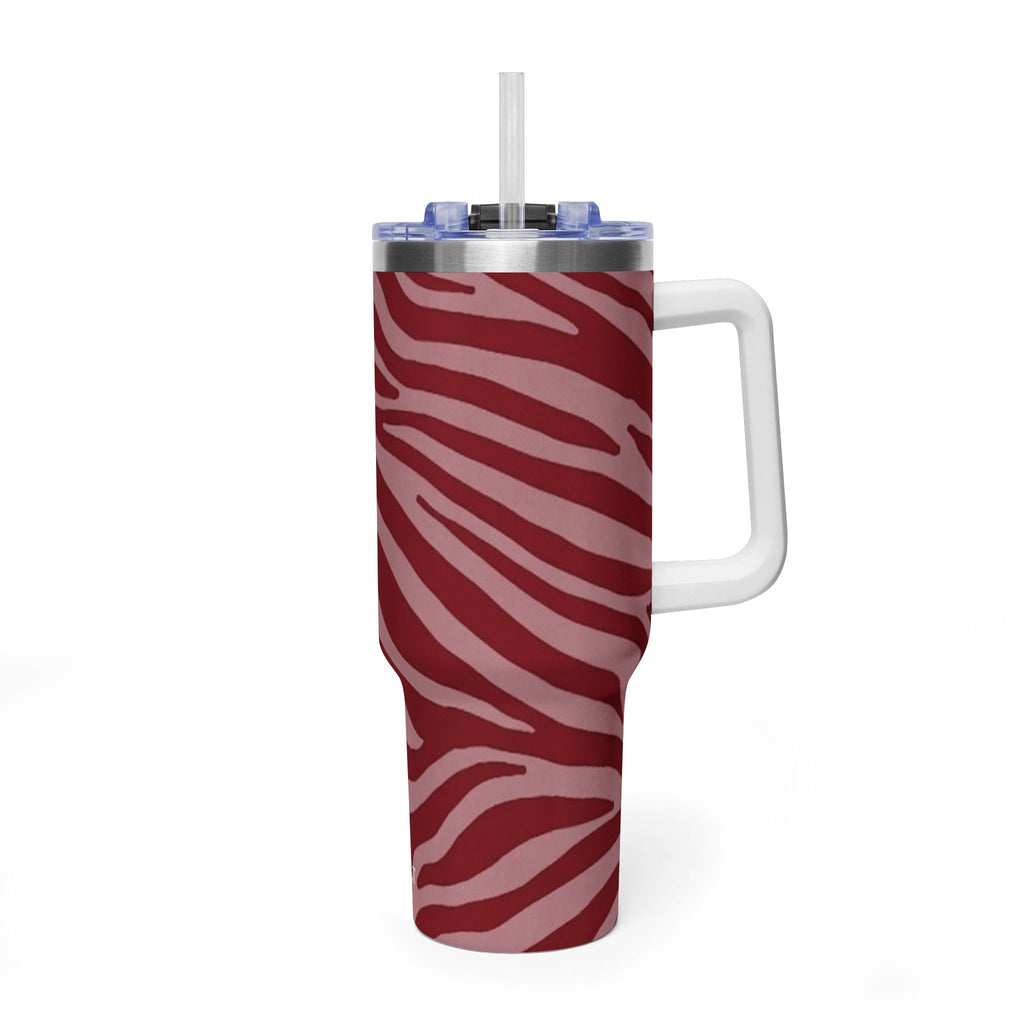 40oz Red Zebra Print Tumbler - Vacuum Insulated Travel Cup