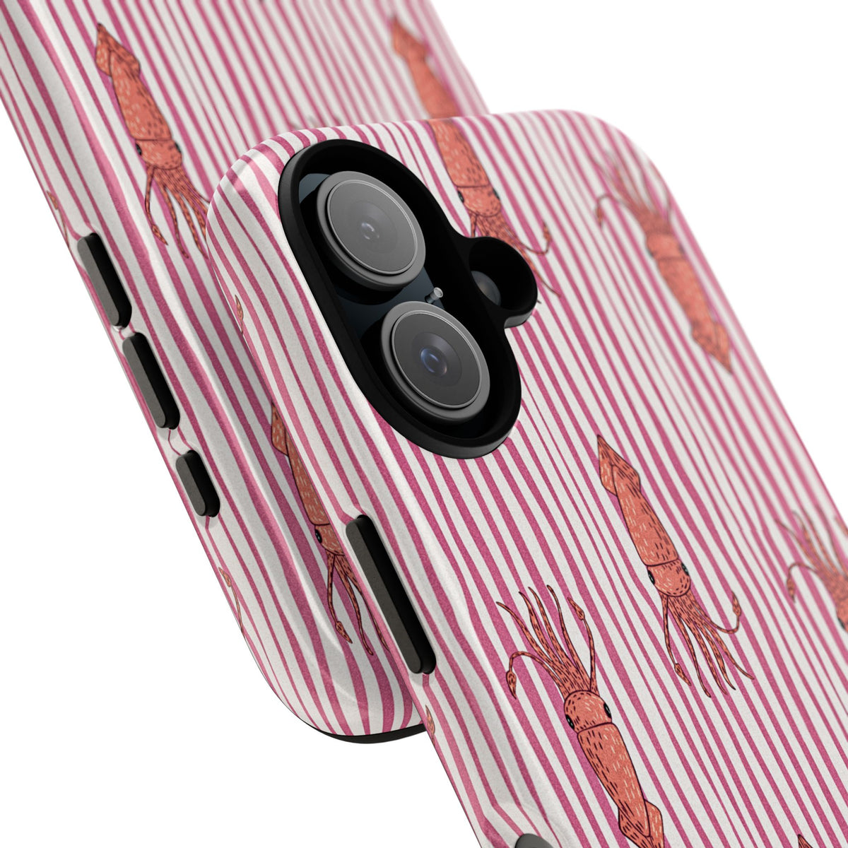 Squid Stripe Phone Case — Pink Nautical Sea Creature Pattern
