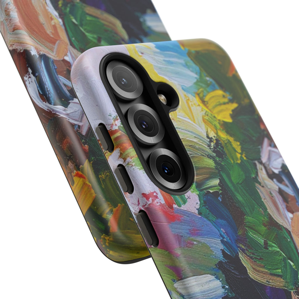 Abstract Paint Brushstroke Phone Case — Colorful Artistic Tough Case