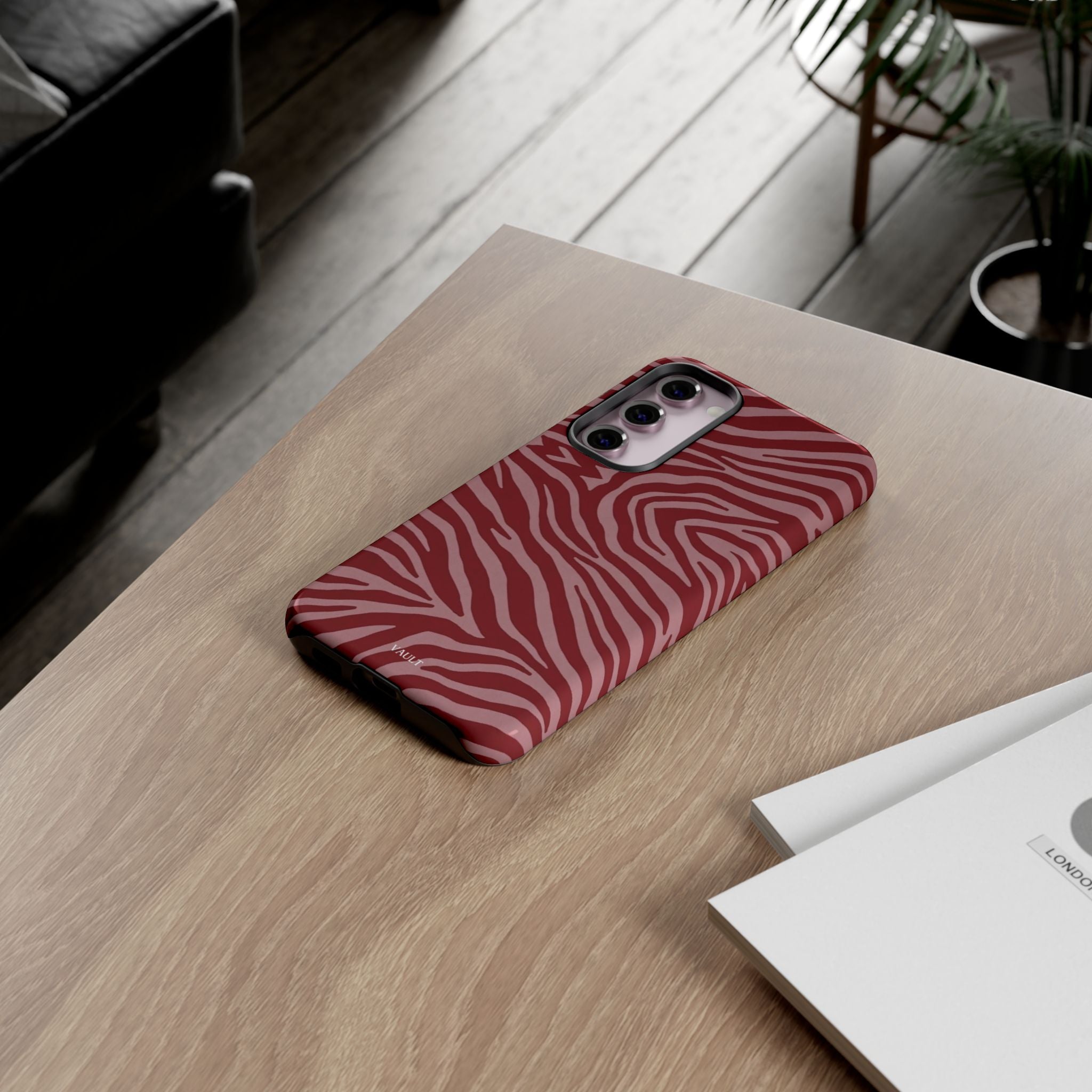 Red Zebra Print Tough Phone Case
