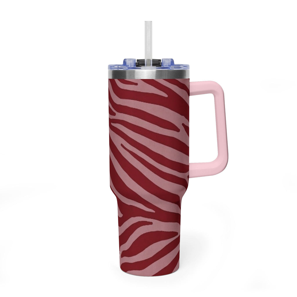 40oz Red Zebra Print Tumbler - Vacuum Insulated Travel Cup