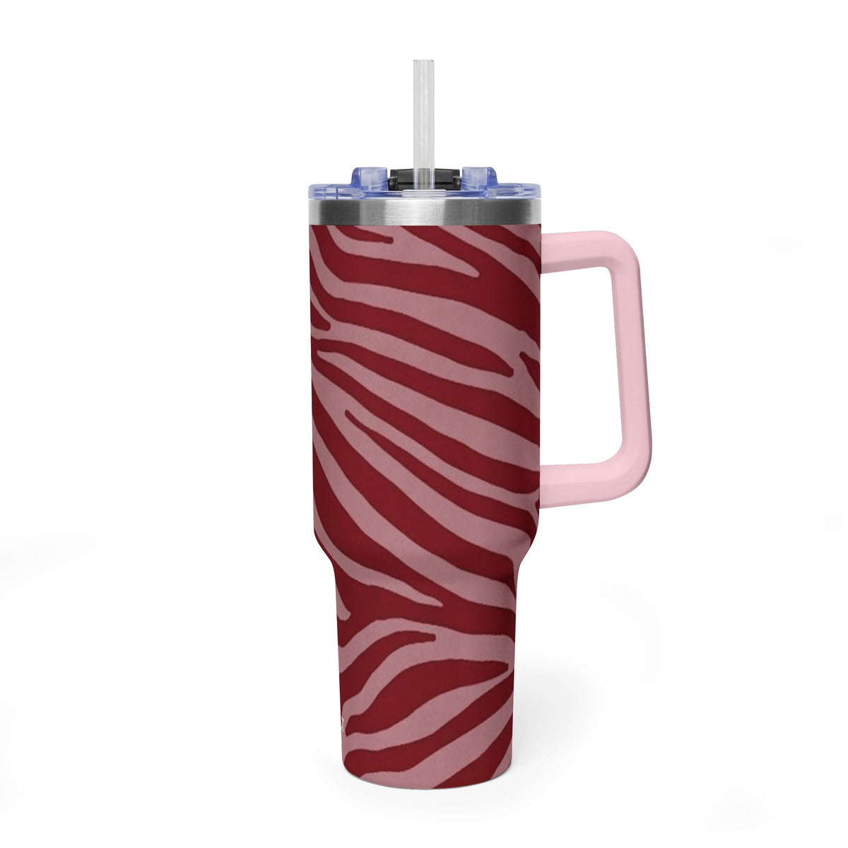 40oz Red Zebra Print Tumbler - Vacuum Insulated Travel Cup
