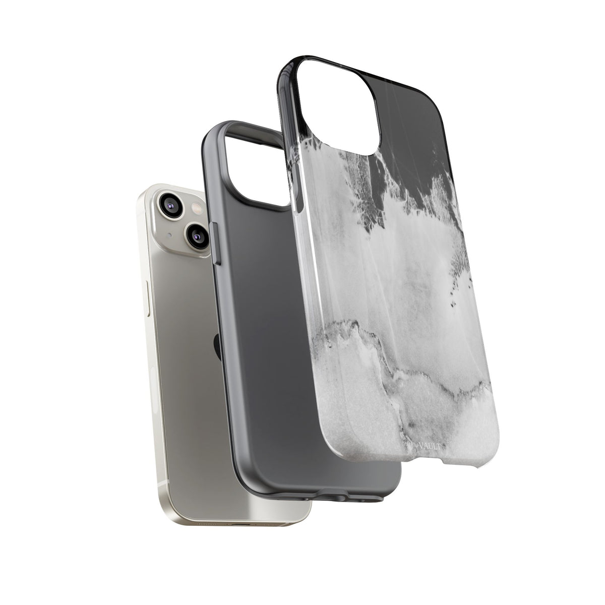 Marble Ink Tough Case — Black & White Abstract Phone Cover