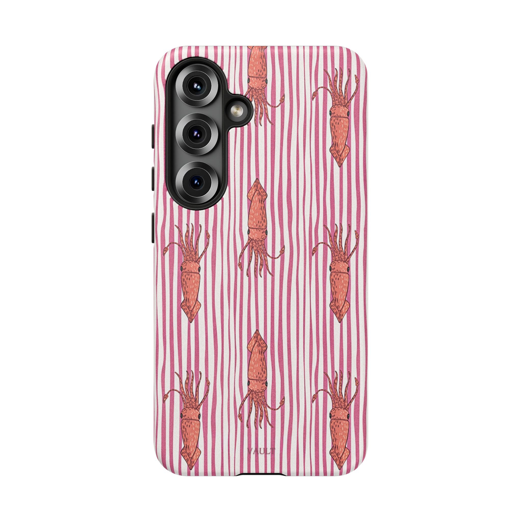 Squid Stripe Phone Case — Pink Nautical Sea Creature Pattern