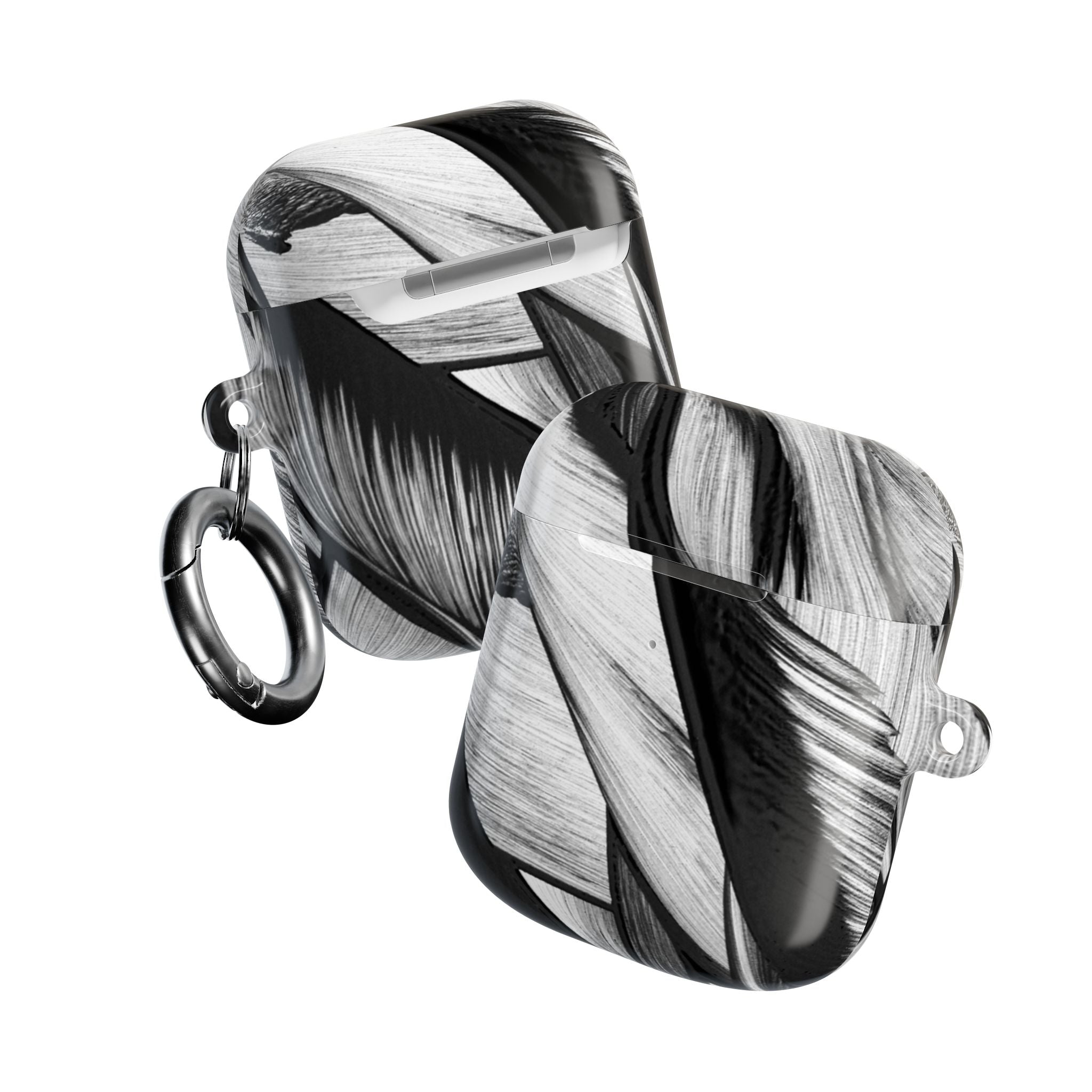AirPod Case — Monochrome Tropical Leaf Protective Cover