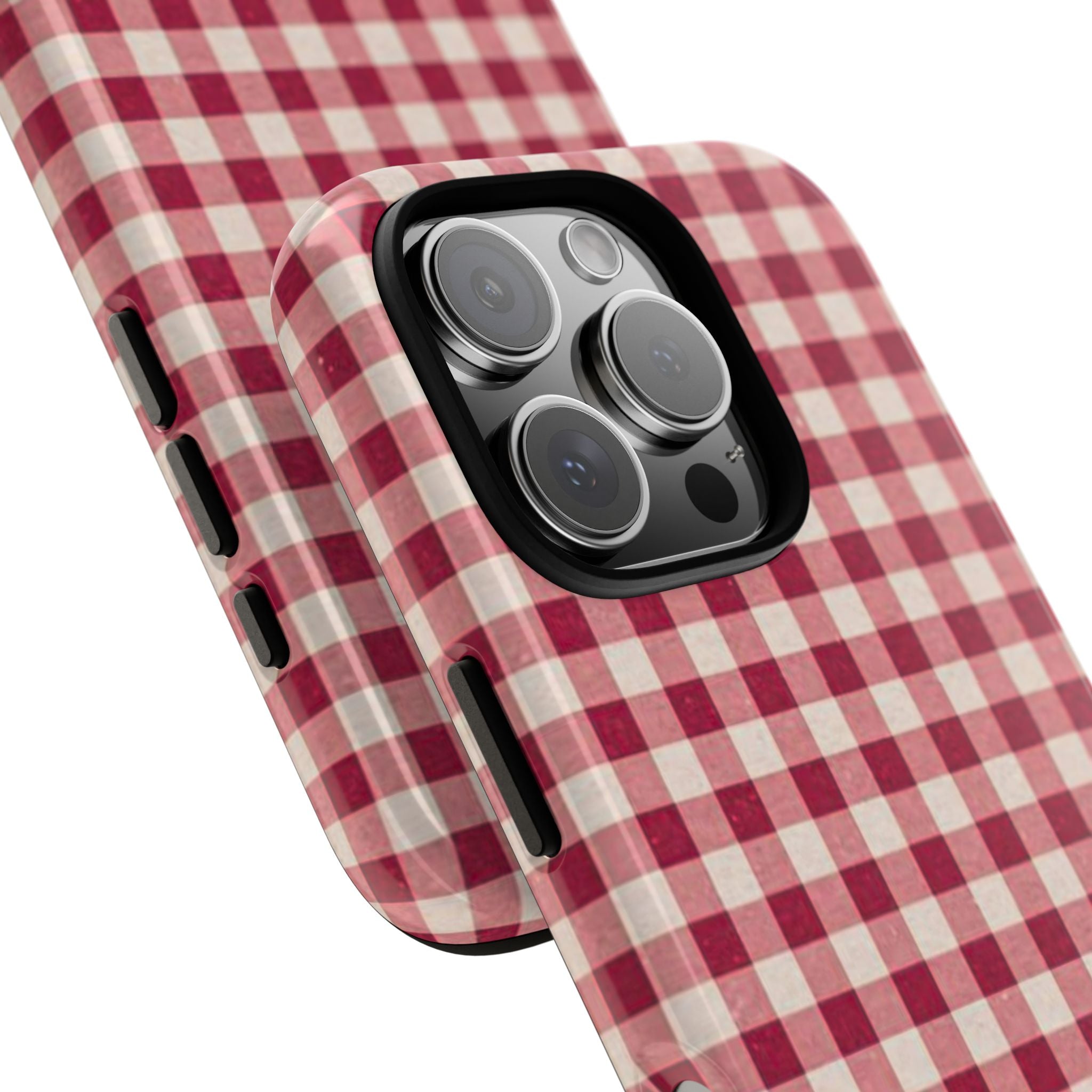 Gingham Phone Case — Red Plaid Tough Case