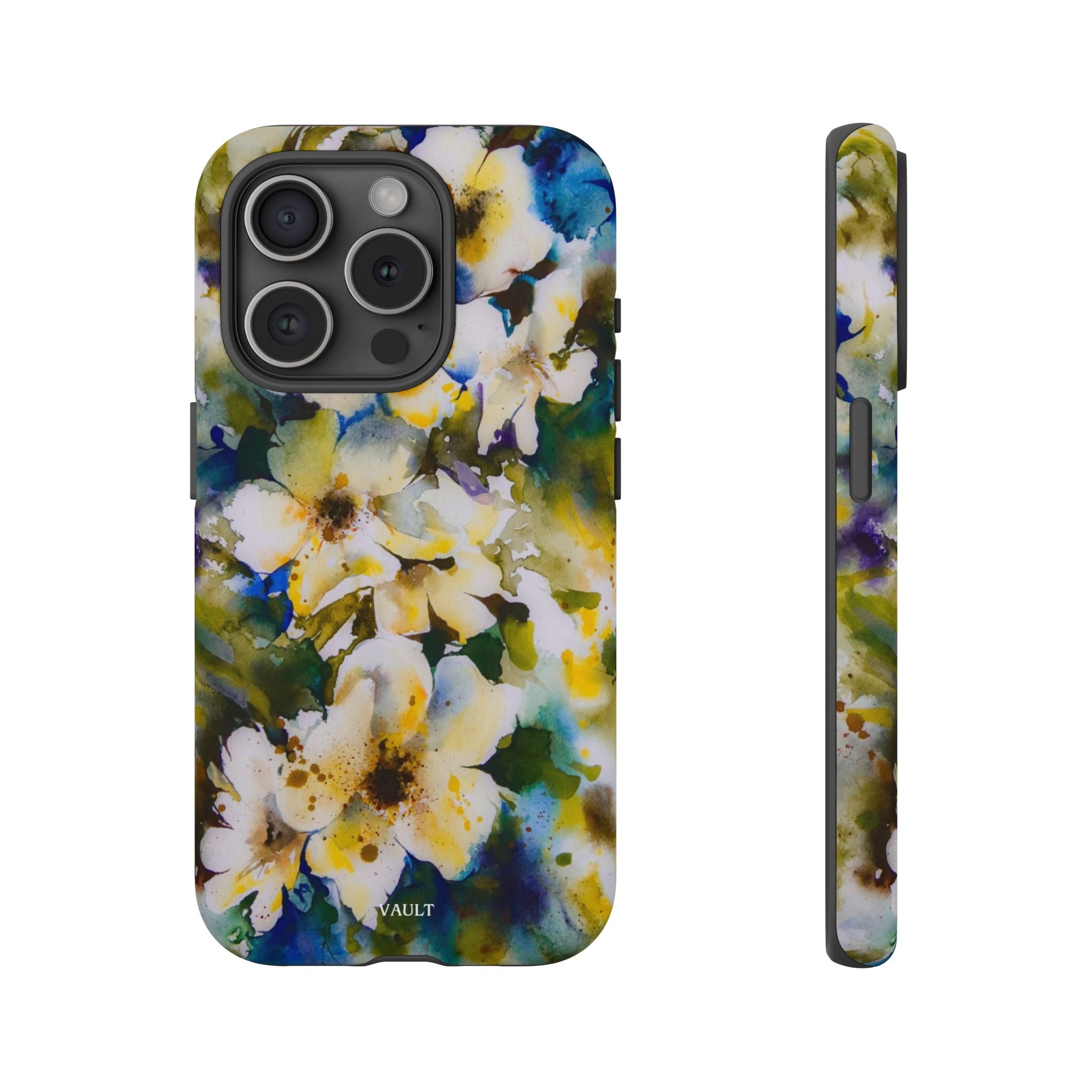 Floral Watercolor Tough Case – Yellow White Blossom Phone Cover