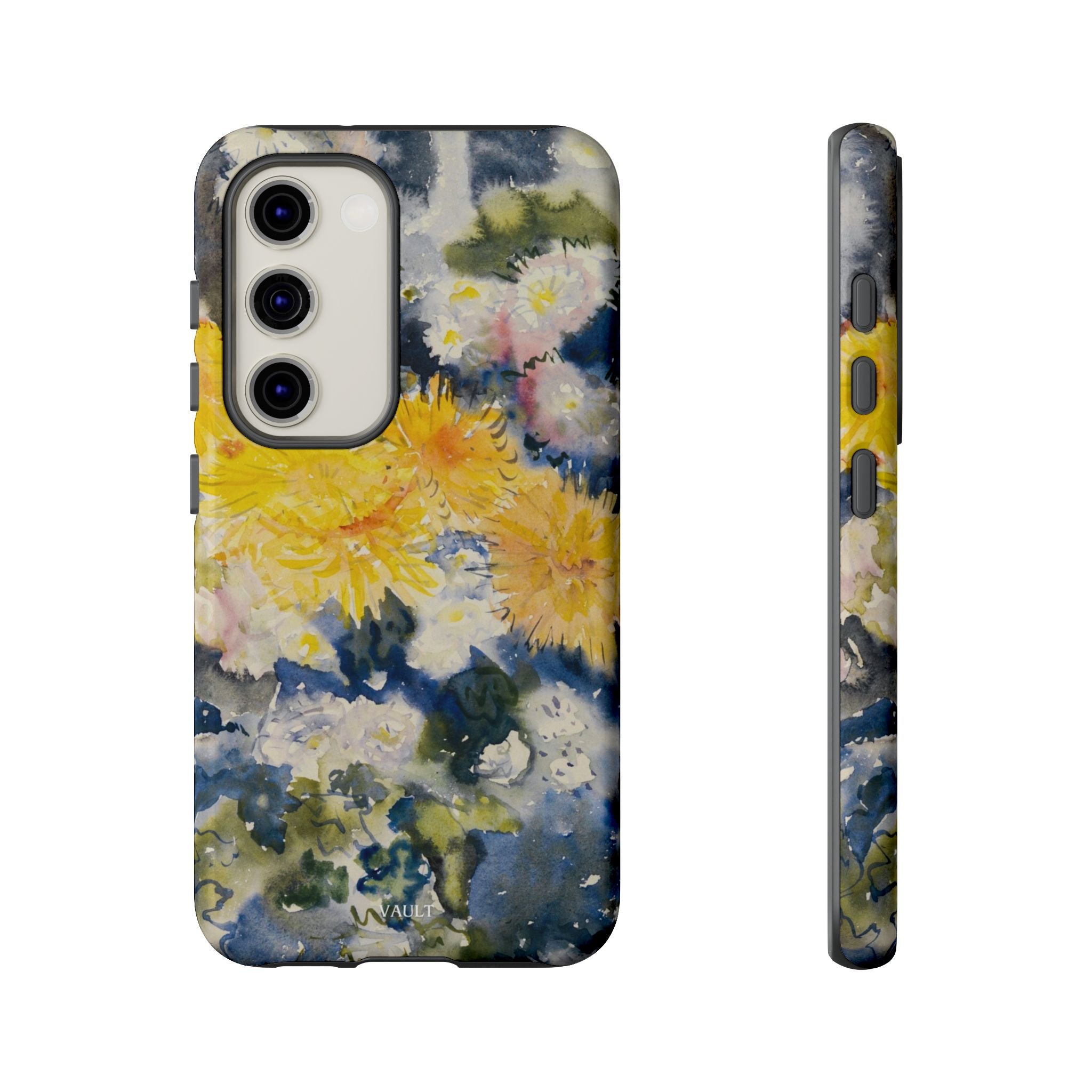 Floral Watercolor Phone Case – Yellow Chrysanthemums Design