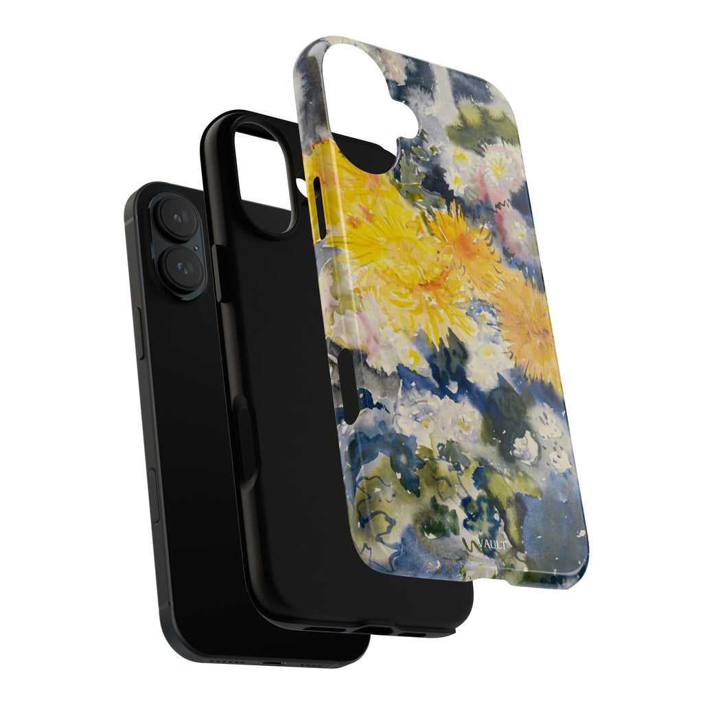 Floral Watercolor Phone Case – Yellow Chrysanthemums Design