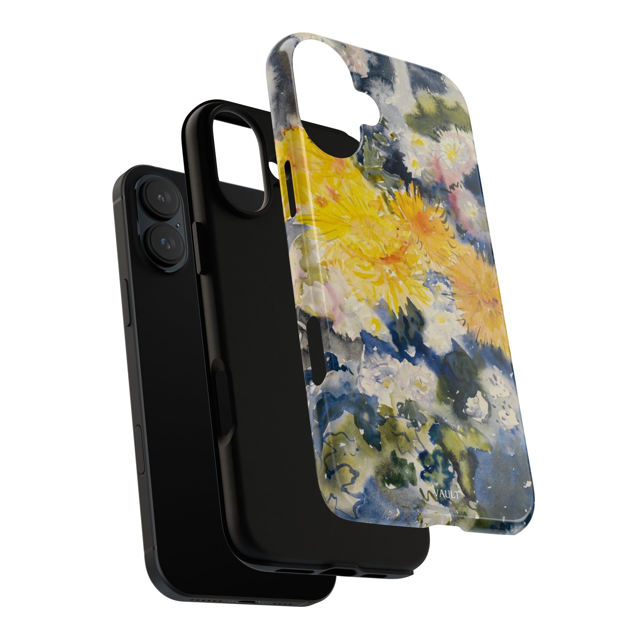 Floral Watercolor Phone Case – Yellow Chrysanthemums Design