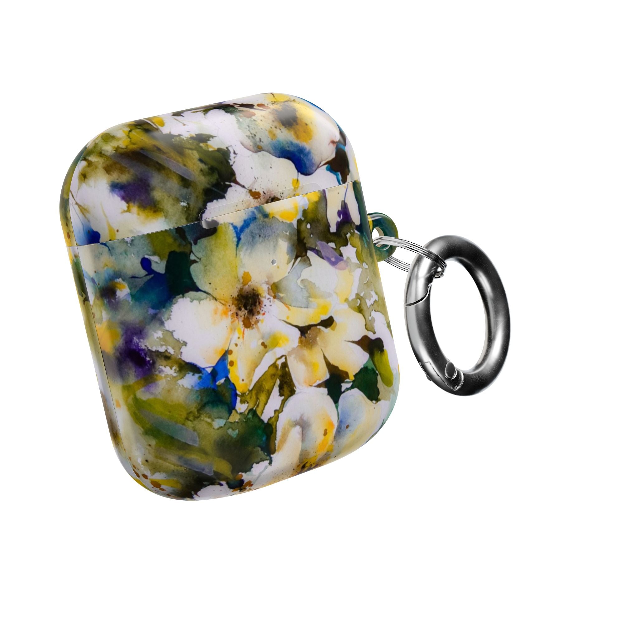 Floral Watercolor AirPod Case — White & Yellow Blossom Protective Cover