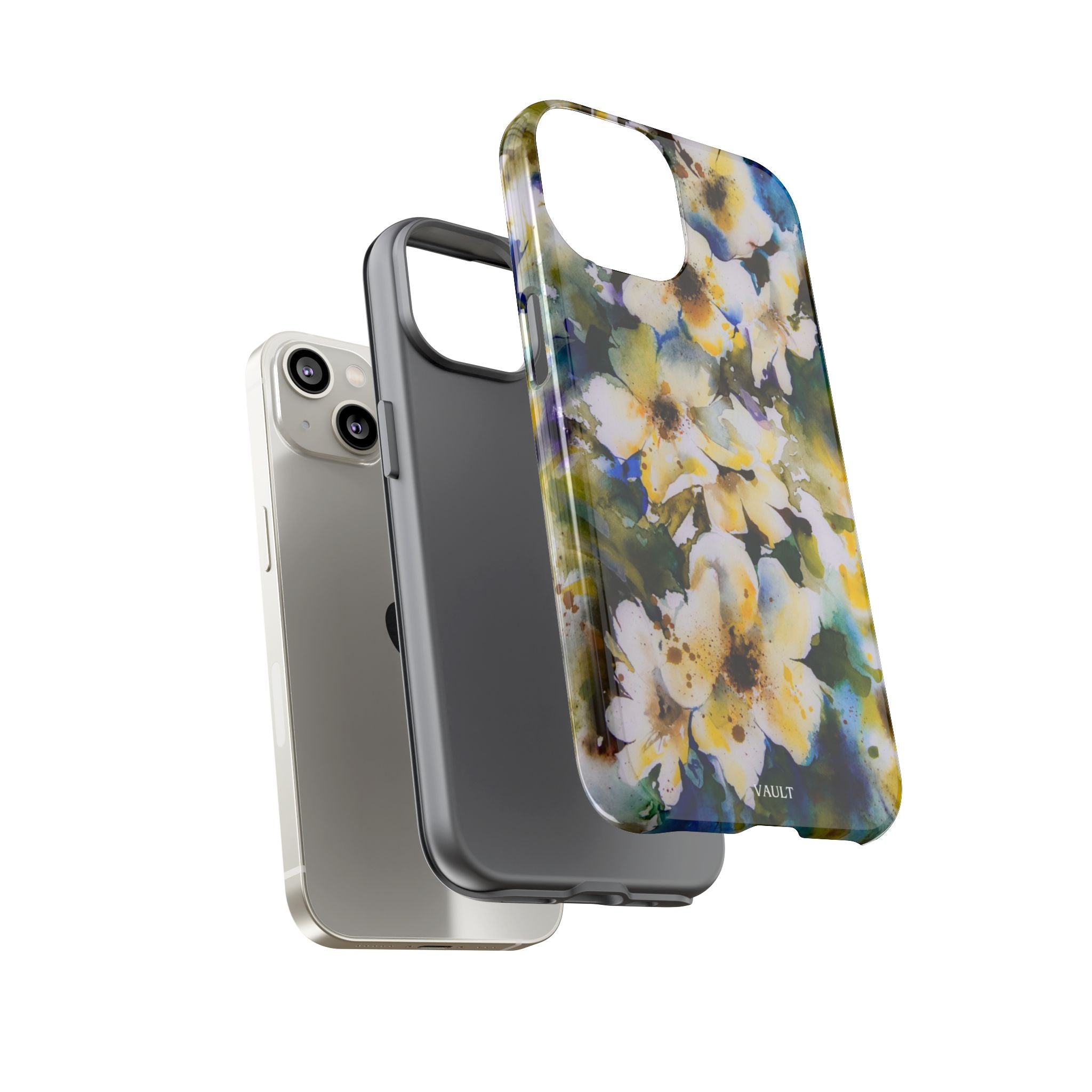 Floral Watercolor Tough Case – Yellow White Blossom Phone Cover