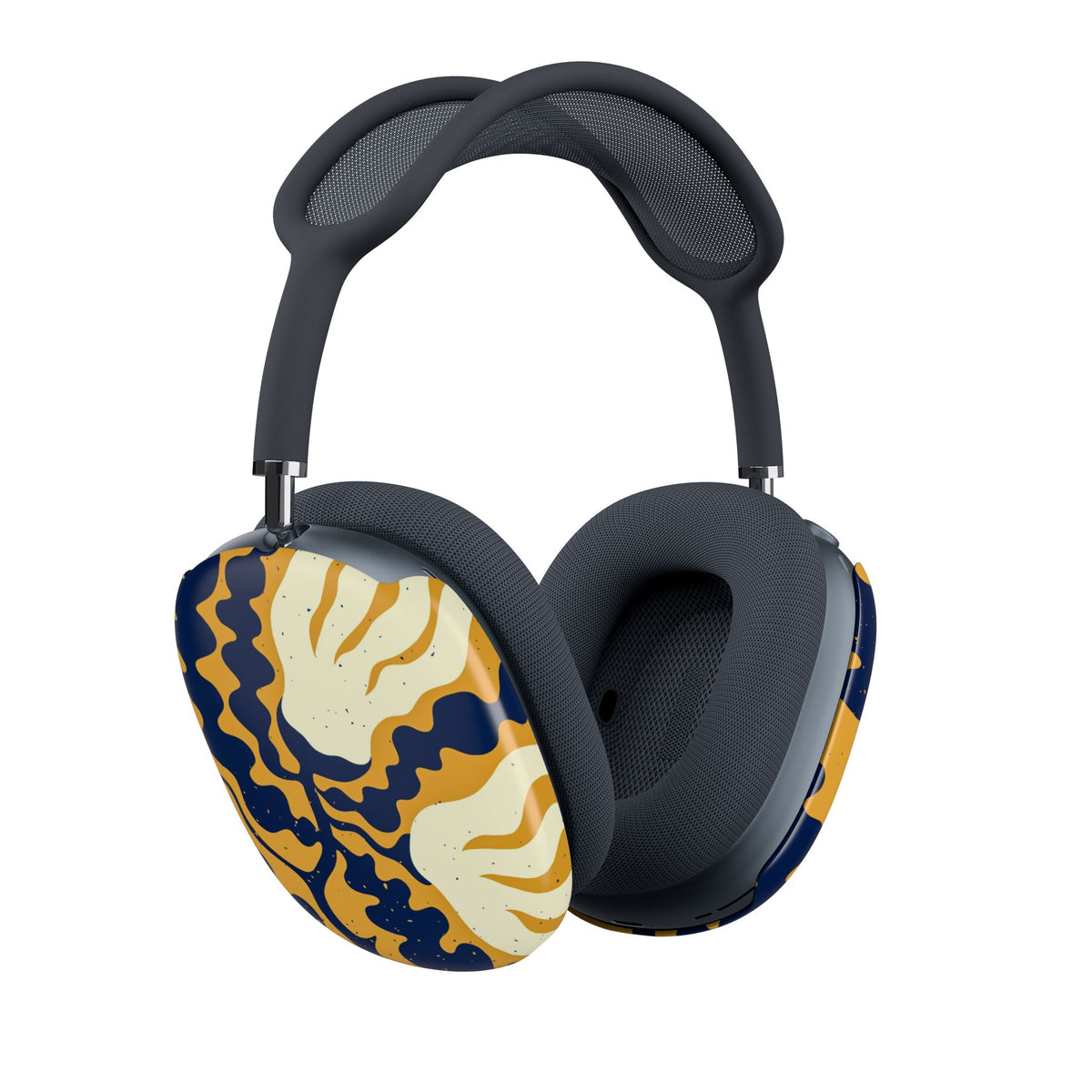 AirPods Max Case — Abstract Navy & Mustard Floral Print