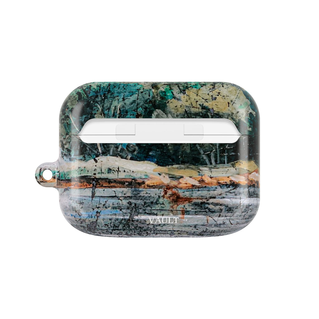 Marbled Forest AirPod Case — Green Teal Abstract Protective Cover