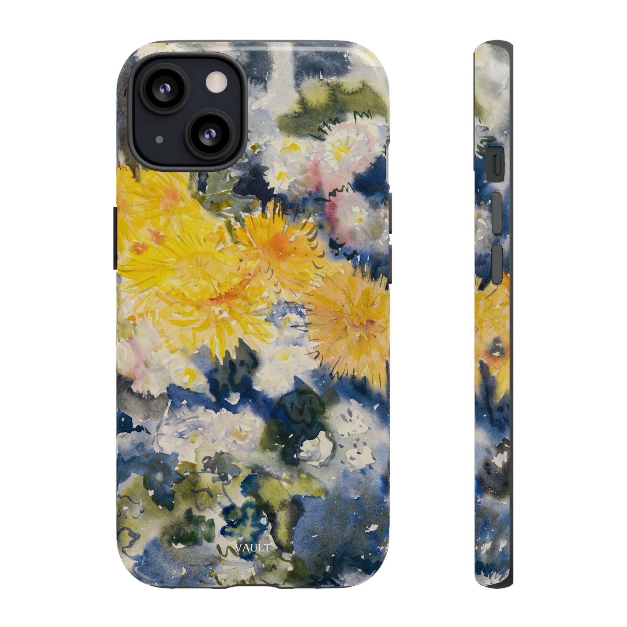 Floral Watercolor Phone Case – Yellow Chrysanthemums Design