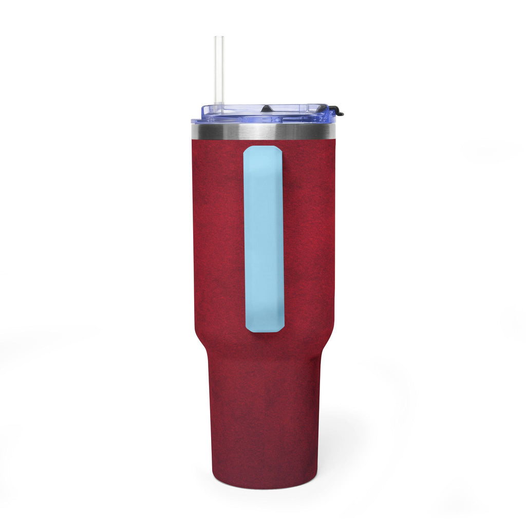 40oz Red Vacuum Tumbler – Insulated Travel Mug with Straw & Handle