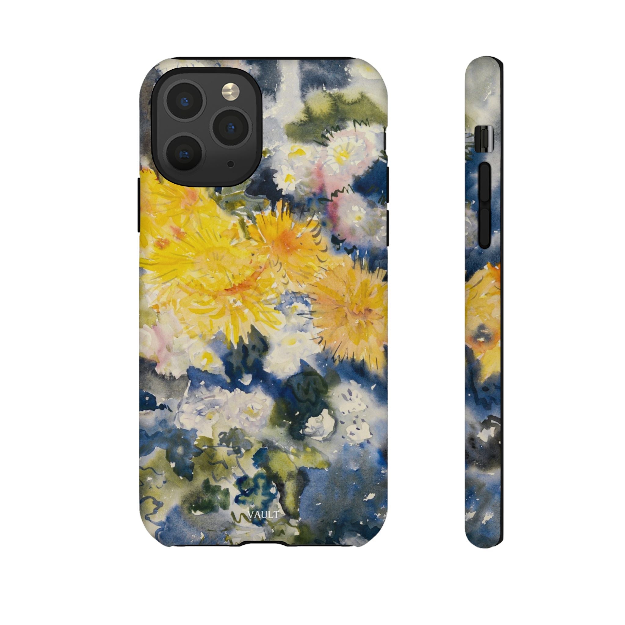 Floral Watercolor Phone Case – Yellow Chrysanthemums Design