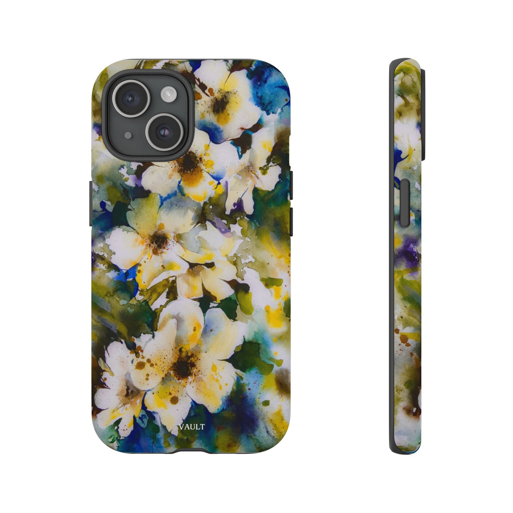 Floral Watercolor Tough Case – Yellow White Blossom Phone Cover