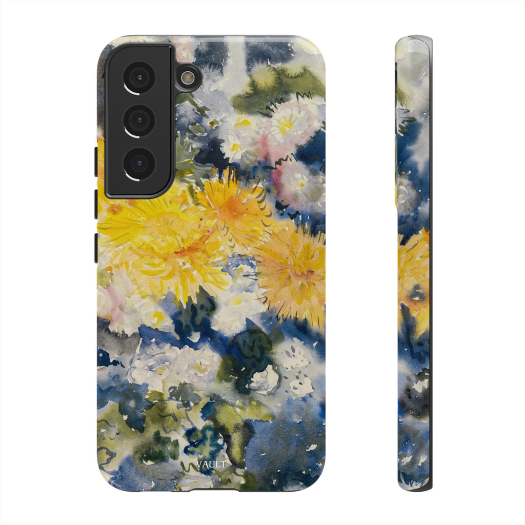 Floral Watercolor Phone Case – Yellow Chrysanthemums Design