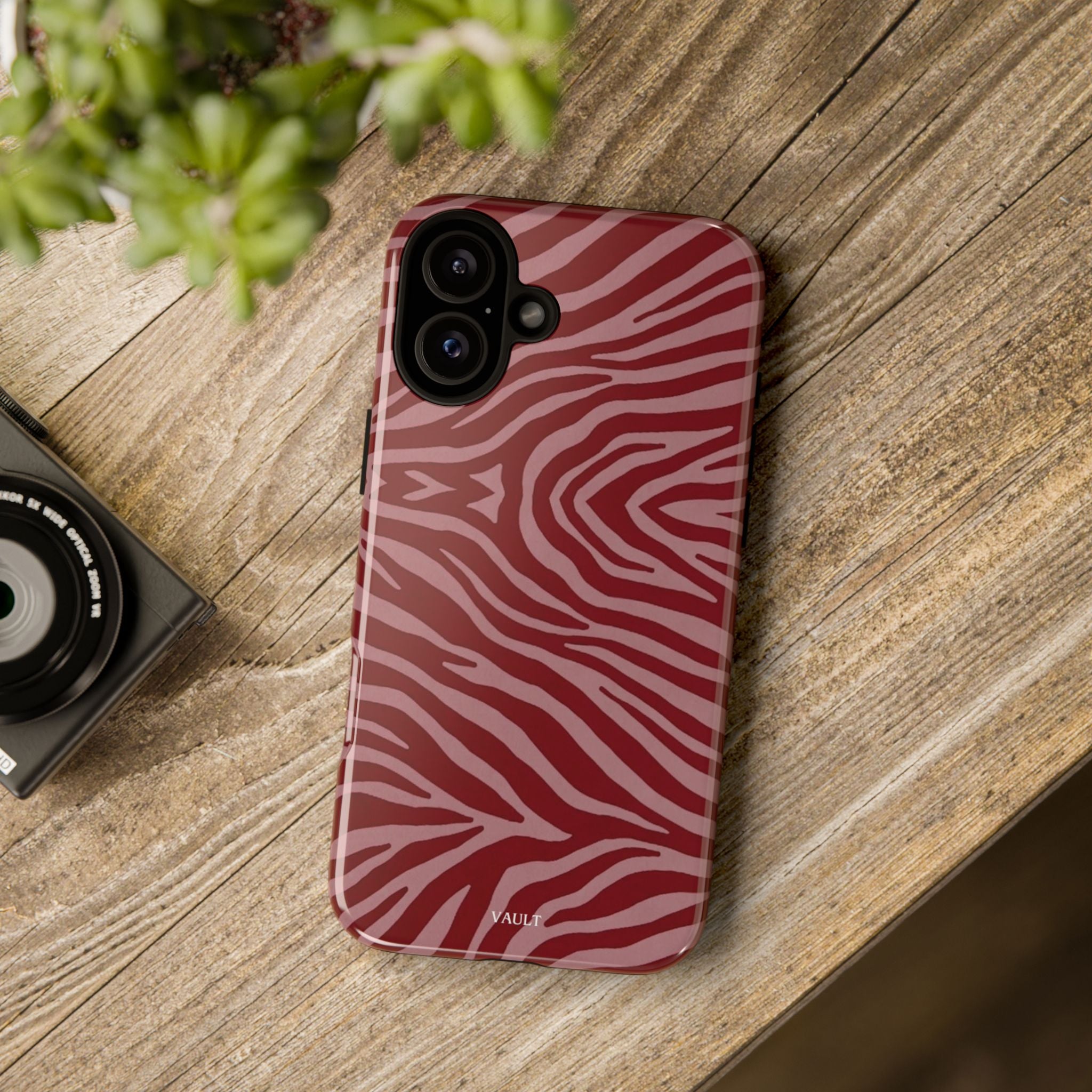 Red Zebra Print Tough Phone Case