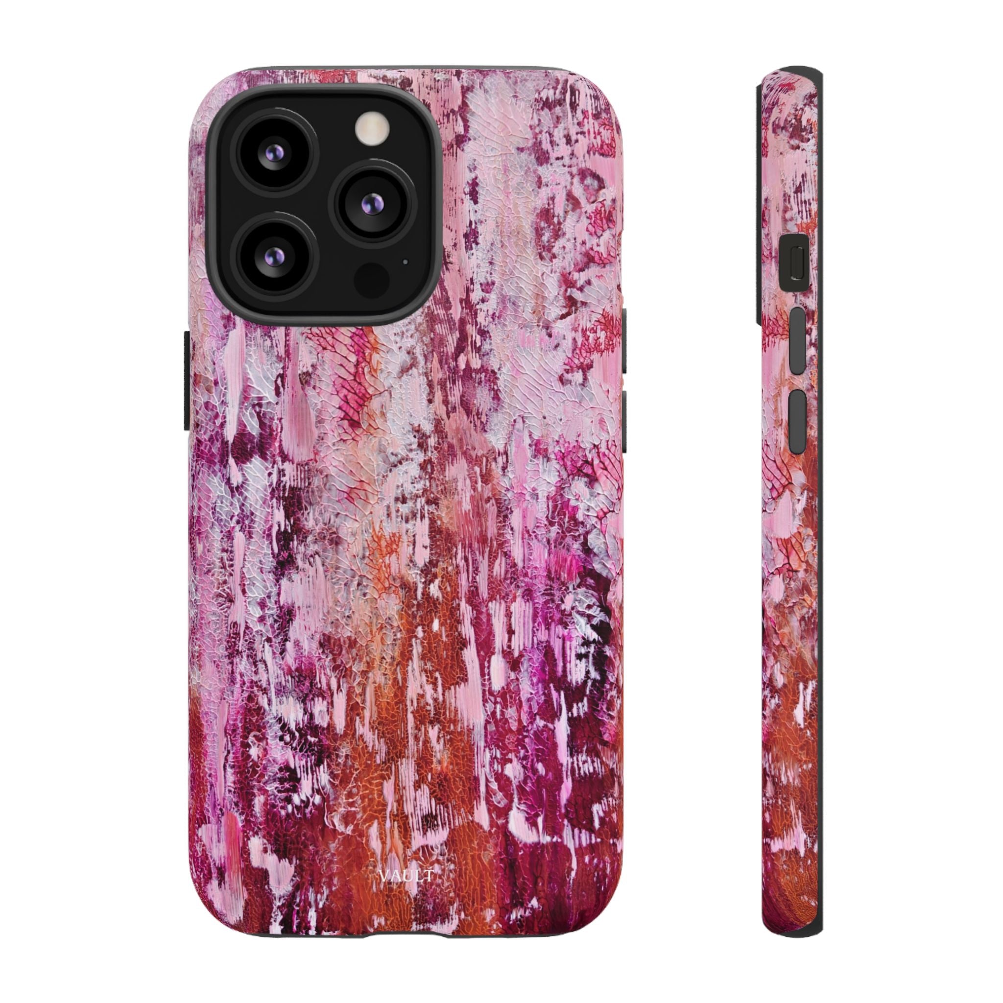 Pink Abstract Art Tough Phone Case — Protective Artistic Phone Cover