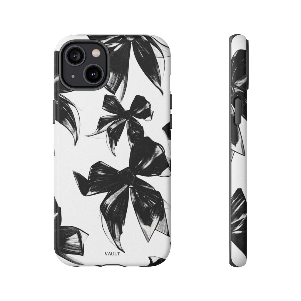 Floral Brushstroke Phone Case — Black & White Botanical Tough Case