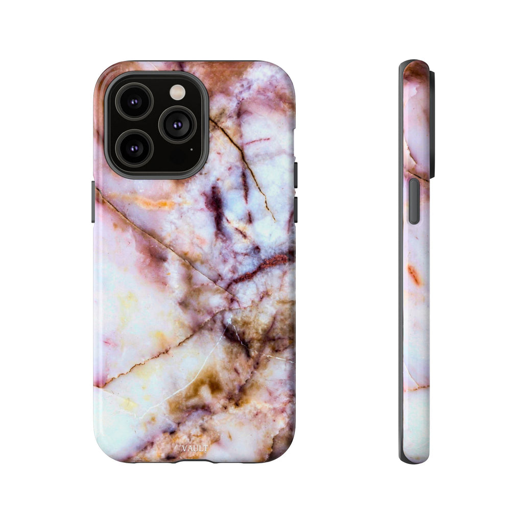 Marble Vein Tough Phone Case — Pink Quartz Protective Cover