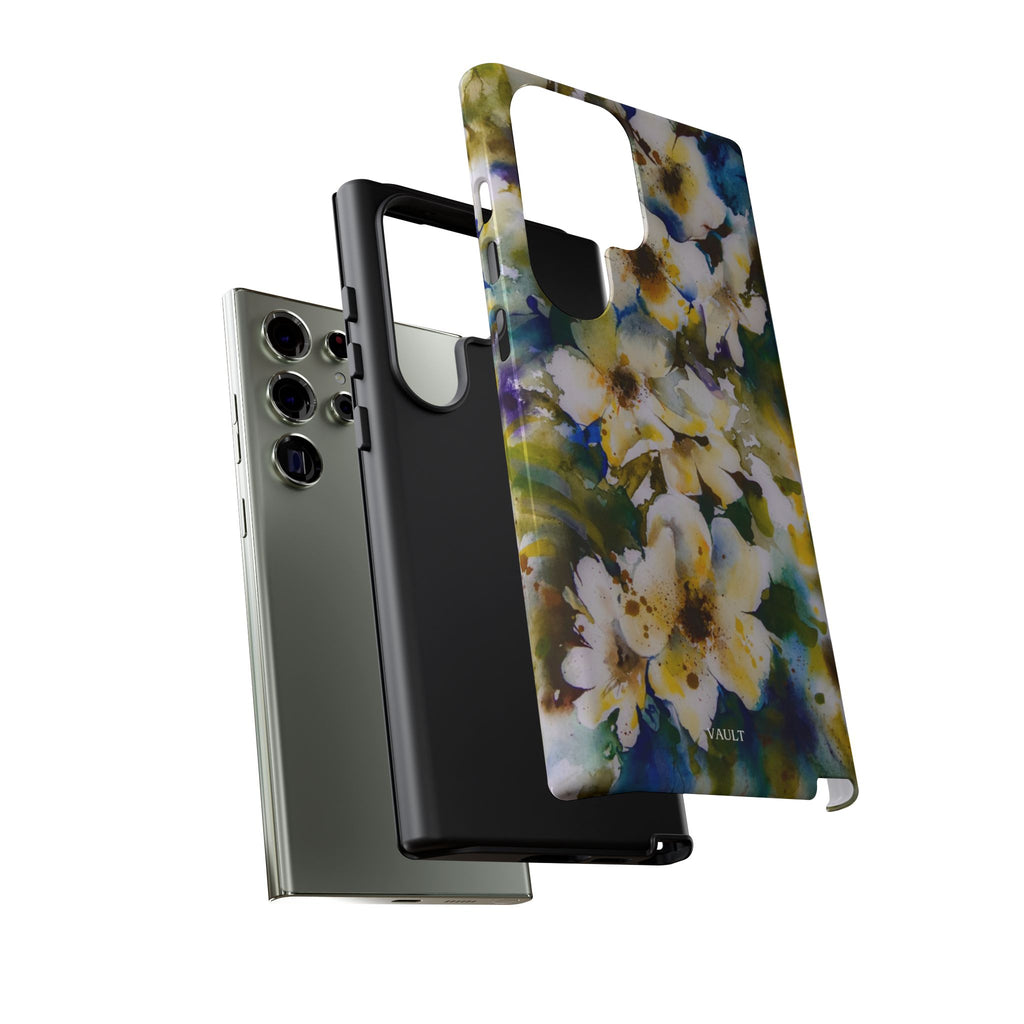 Floral Watercolor Tough Case – Yellow White Blossom Phone Cover