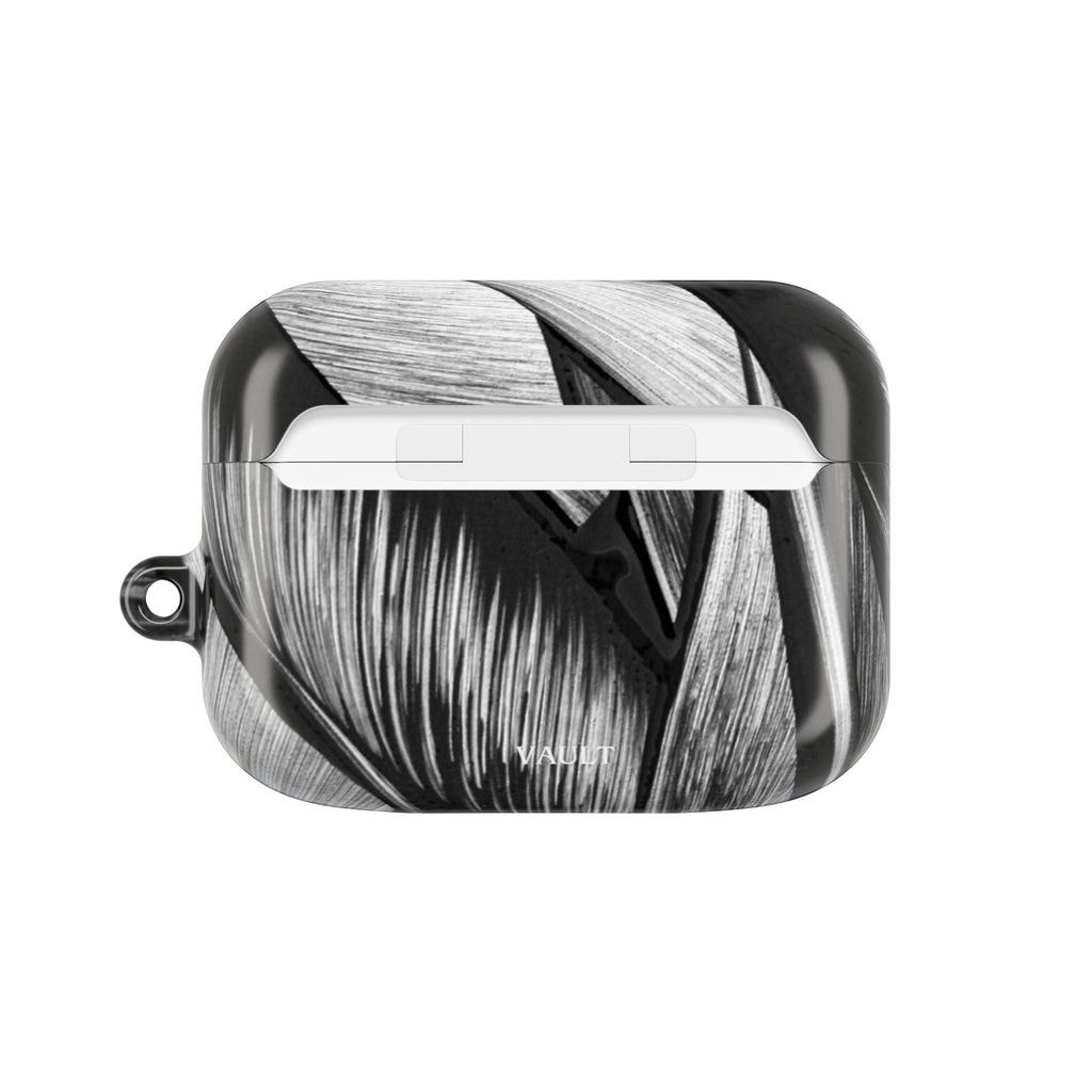AirPod Case — Monochrome Tropical Leaf Protective Cover