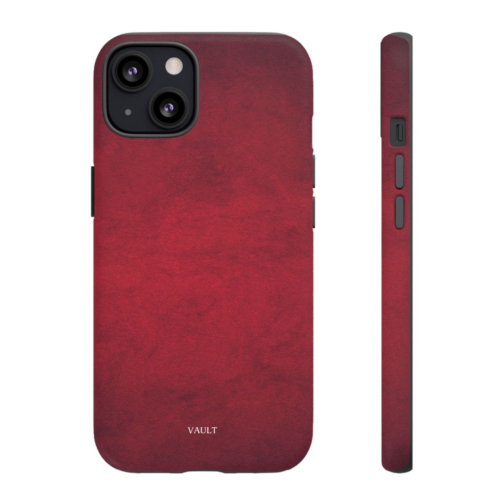Red Leather Texture Phone Case Impact-Resistant Case