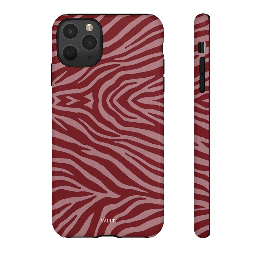 Red Zebra Print Tough Phone Case