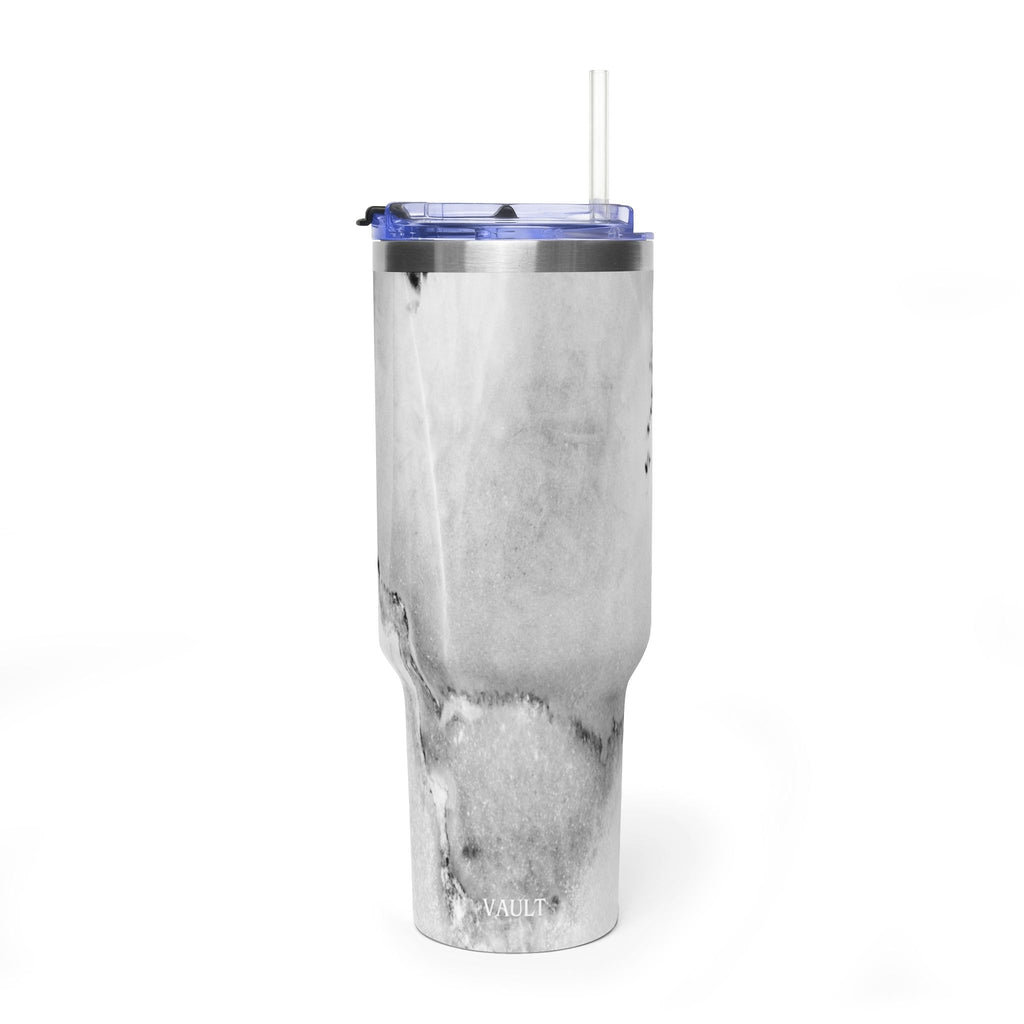 40oz Marble Vacuum Tumbler — Insulated Travel Mug with Handle