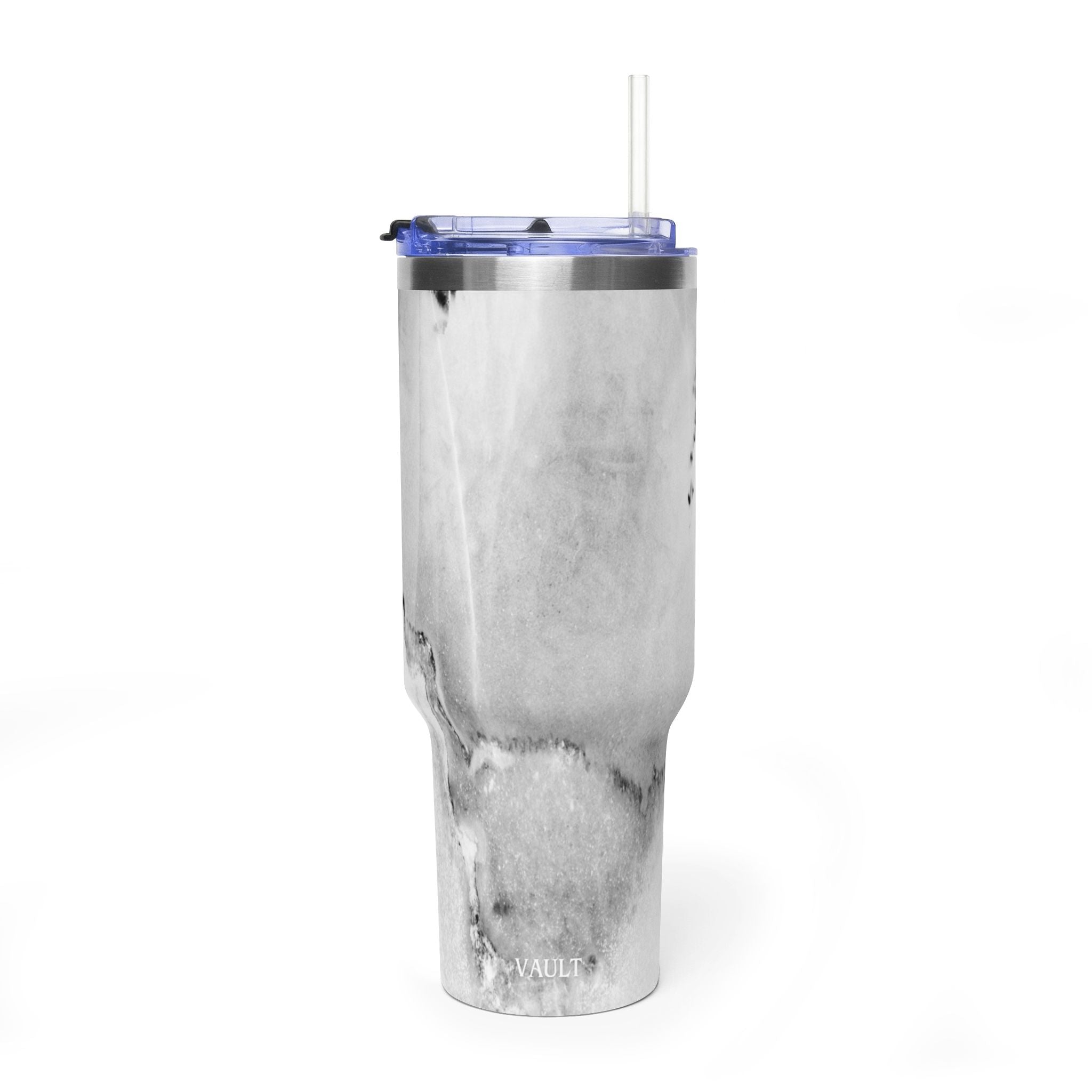 40oz Marble Vacuum Tumbler — Insulated Travel Mug with Handle