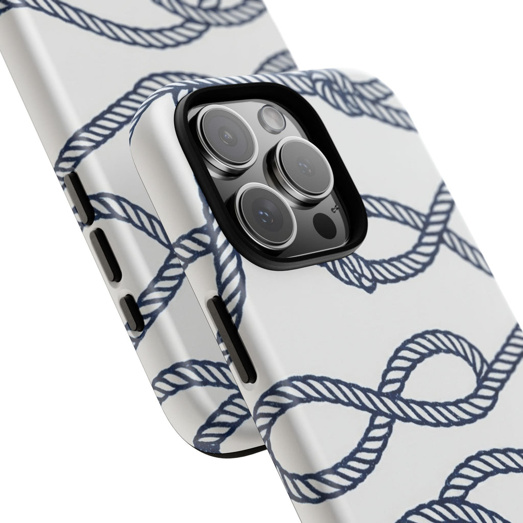 Nautical Rope Tough Case — Protective Phone Cover with Navy Knot Design