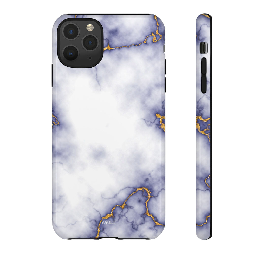 Purple Marble Tough Phone Case with Gold Veins