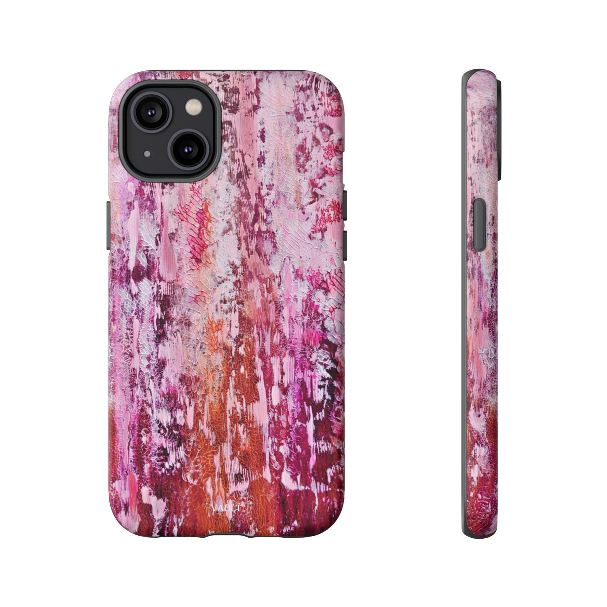 Pink Abstract Art Tough Phone Case — Protective Artistic Phone Cover