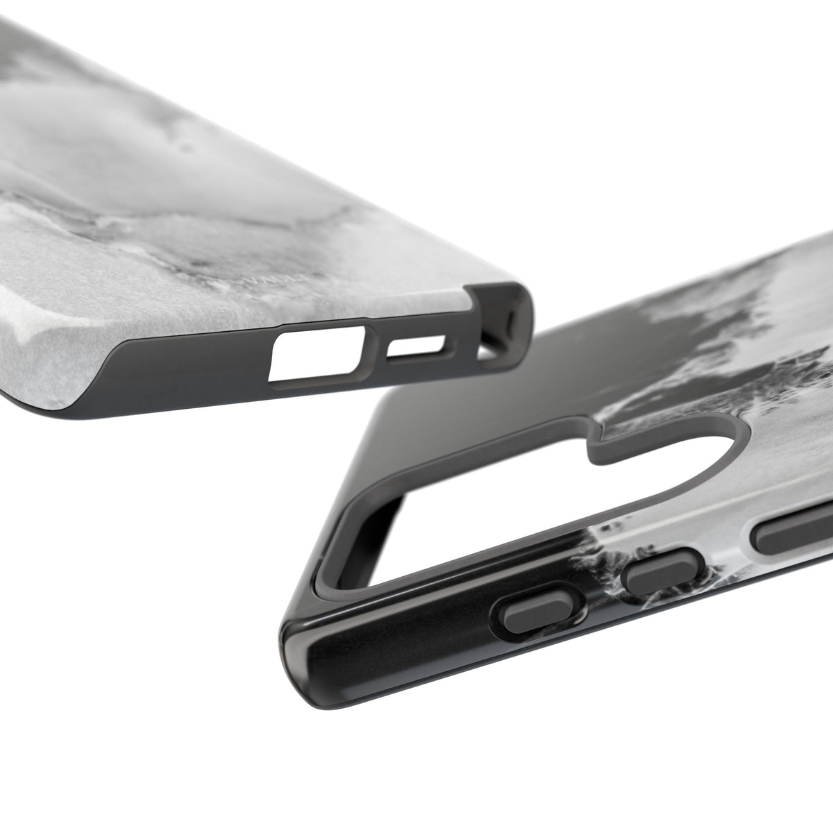 Marble Ink Tough Case — Black & White Abstract Phone Cover