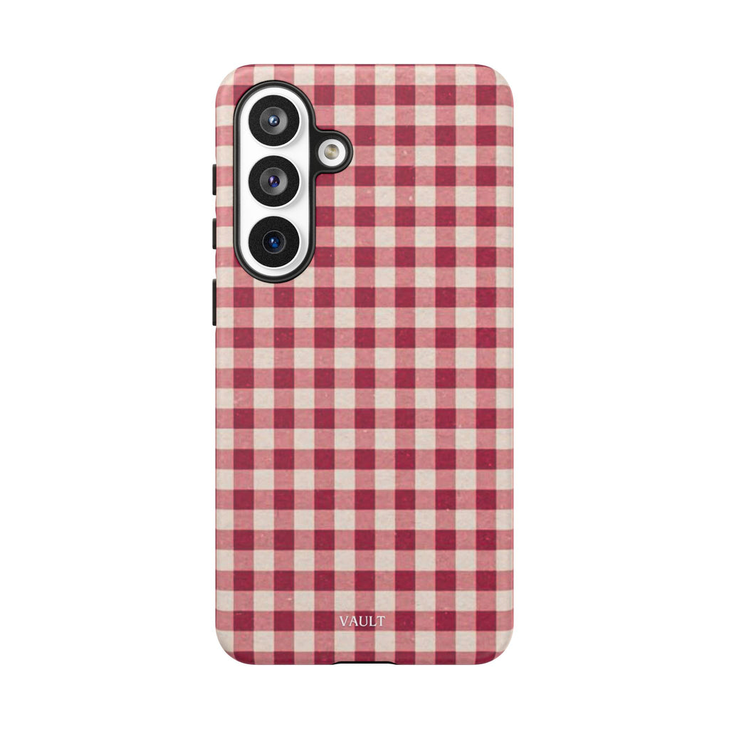 Gingham Phone Case — Red Plaid Tough Case