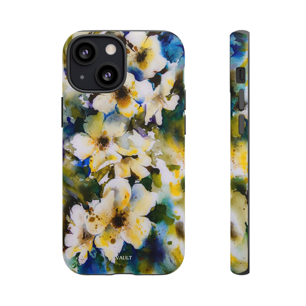 Floral Watercolor Tough Case – Yellow White Blossom Phone Cover