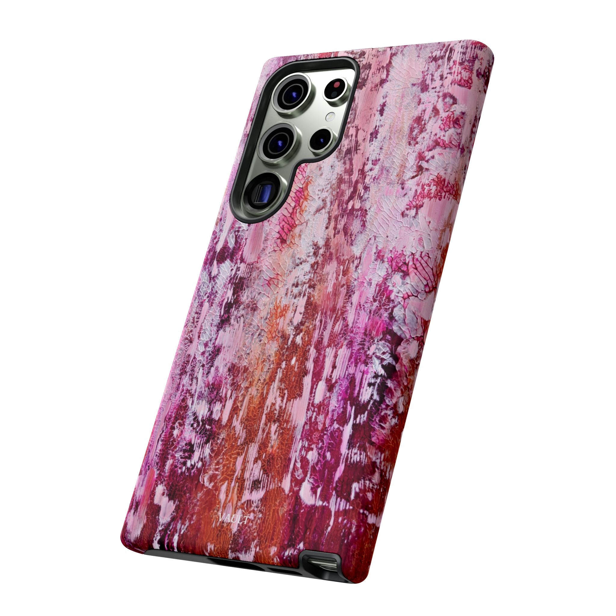 Pink Abstract Art Tough Phone Case — Protective Artistic Phone Cover