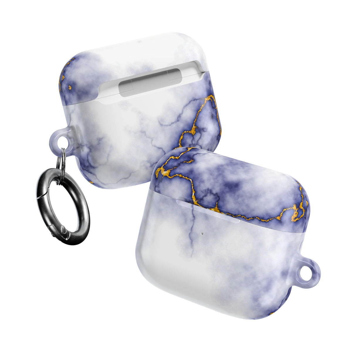 Marble Purple AirPod Case with Gold Veining — Elegant Protective Cover