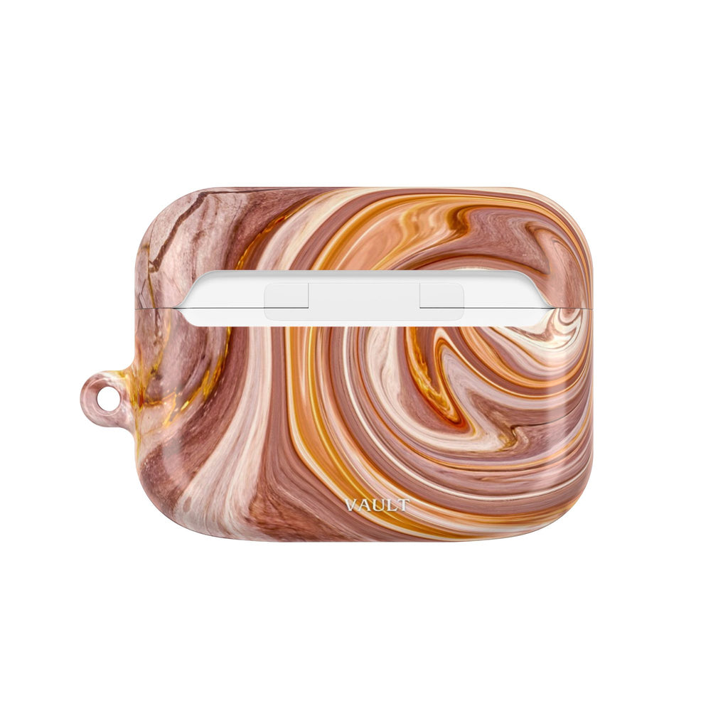 Marble Swirl AirPod Case — Pink & Gold Abstract Protective Cover