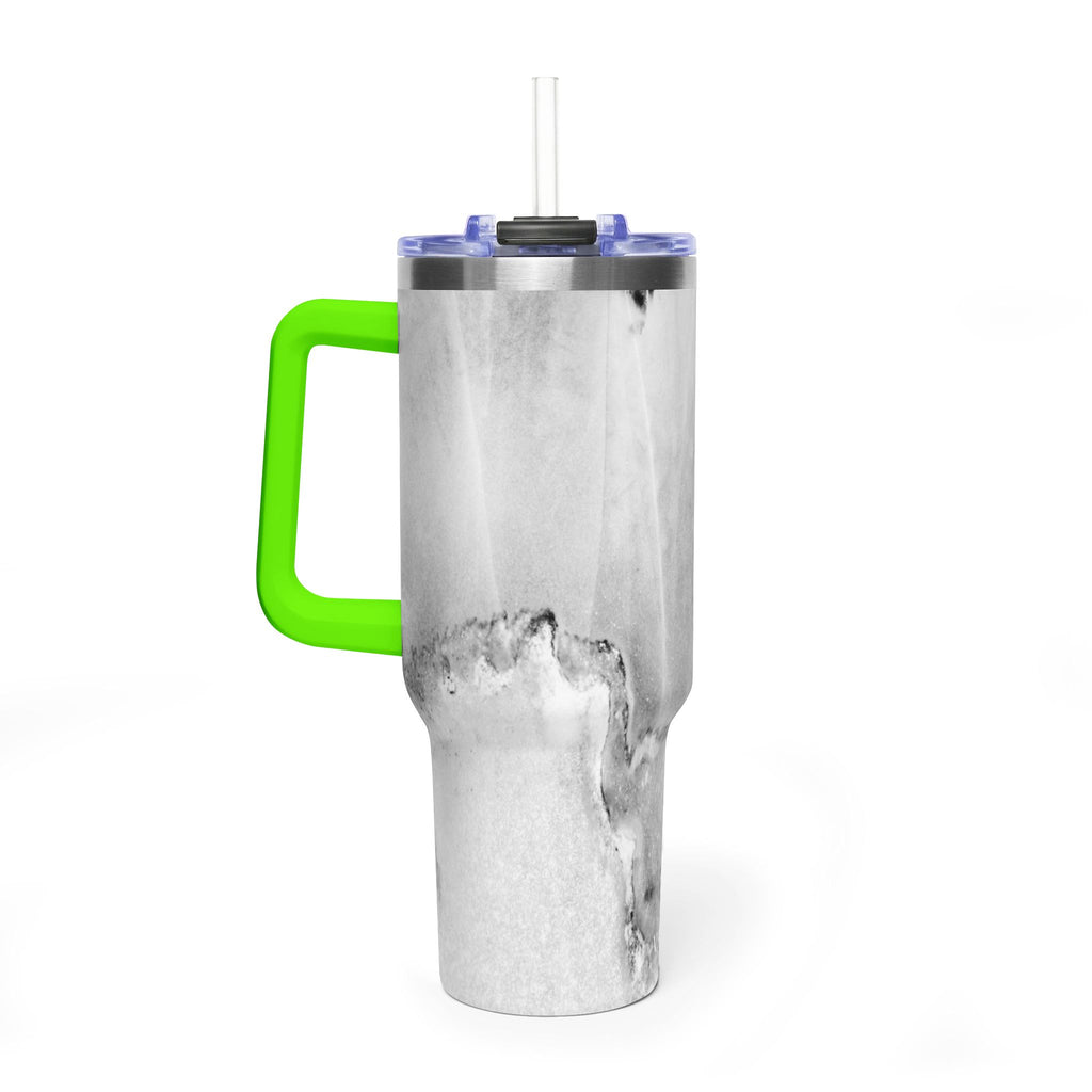 40oz Marble Vacuum Tumbler — Insulated Travel Mug with Handle